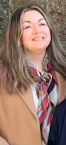 Customer photo review of Brand New Italian Caramel Swirl Design Silk Scarf
