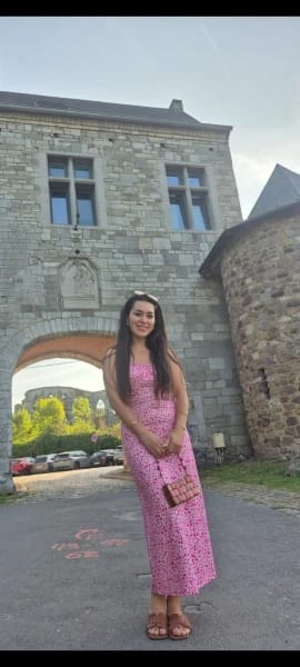 Customer photo review of Bianca Ruffle Floral Backless Midi Dress