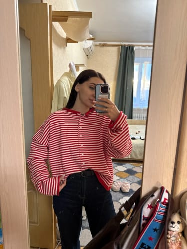 Customer photo review of Marivic Striped Cardigan