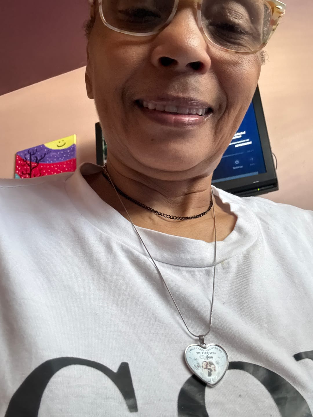 Customer photo review of Custom Photo Memorial Necklace/Keychain "I Will Carry You With Me” - N001