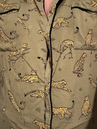 Customer photo review of Sage & Spots Leopard Bamboo Women's Pajama Short Set