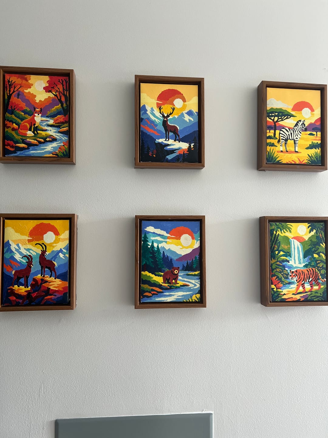 Customer photo review of 6 Mini Paintings - Animals & Landscapes Set