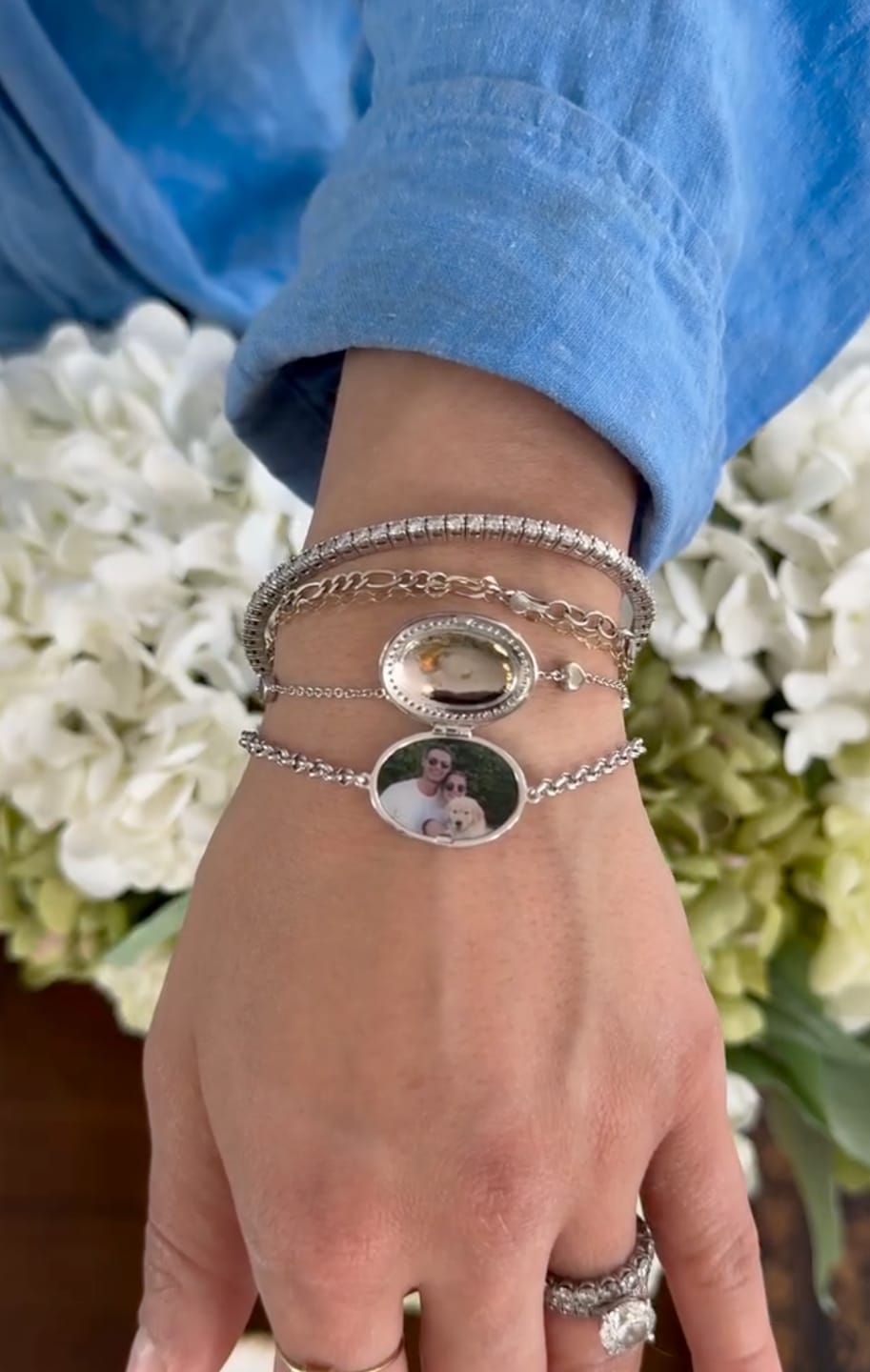 Customer photo review of Custom Photo Oval Locket Bracelet