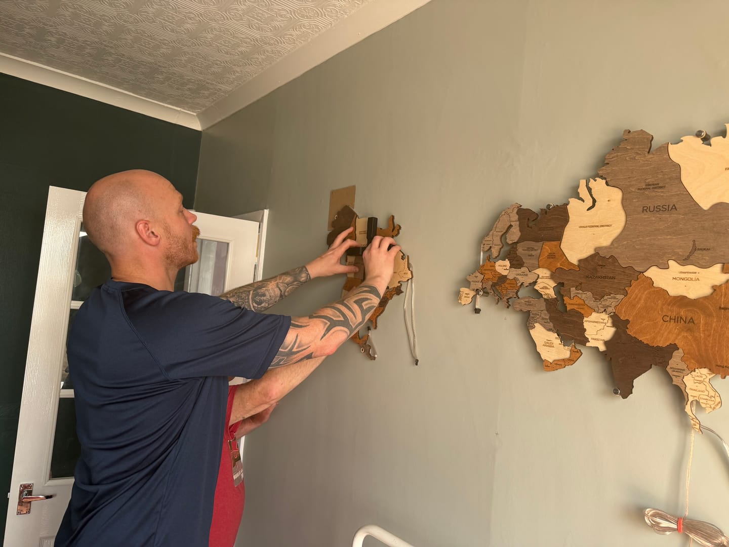 Customer photo review of Wooden Map Quotes-Multicolor