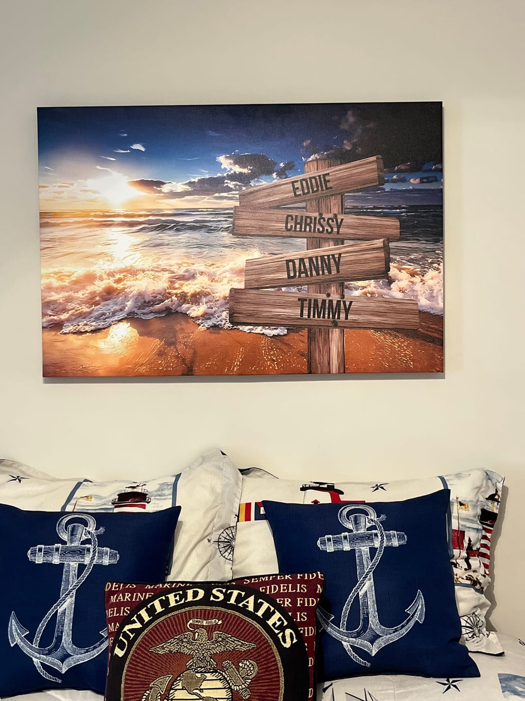 Customer photo review of Family Custom Multi Names Personalized Father's Day Canvas