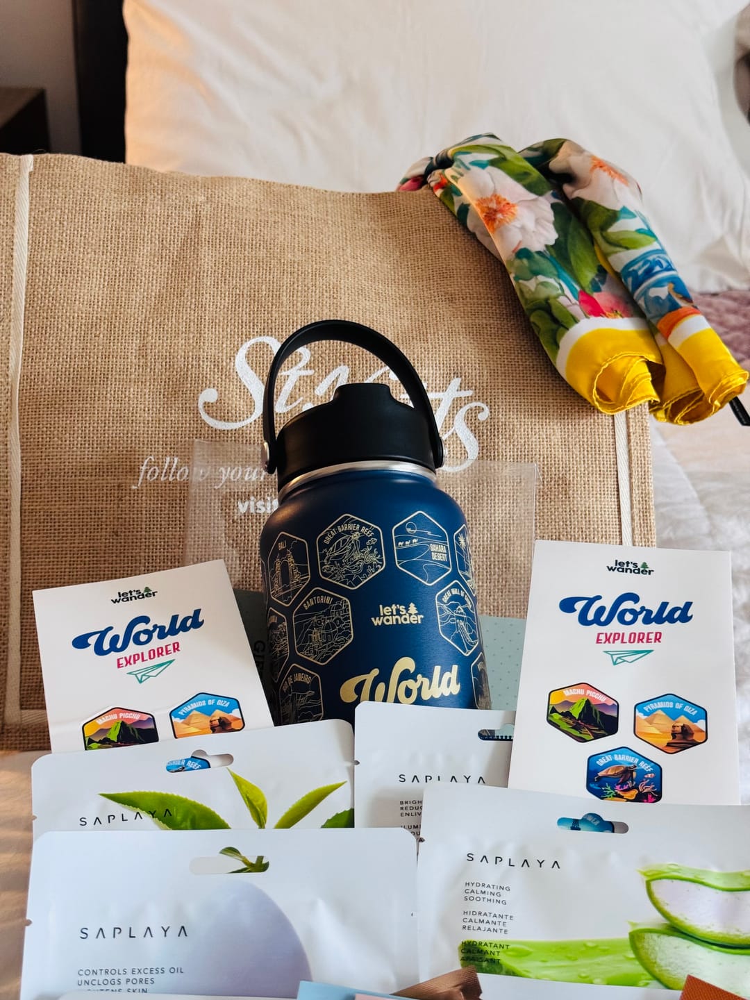 Customer photo review of Lets Wander™ World Explorer Water Bottle + Sticker Set