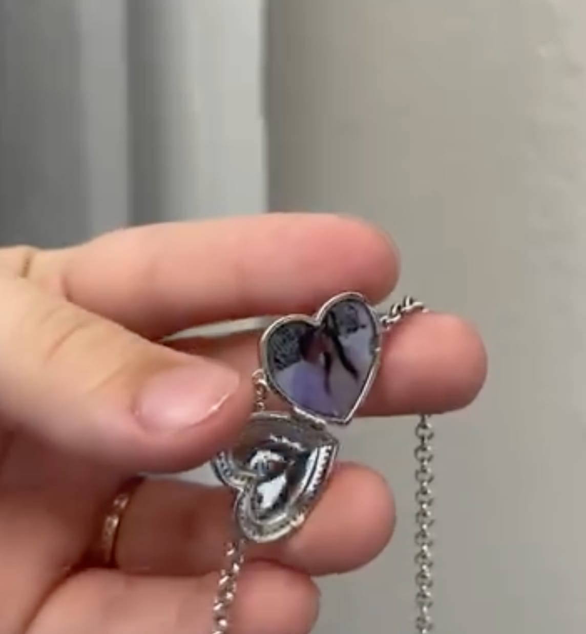 Customer photo review of Custom Photo Heart Locket Bracelet