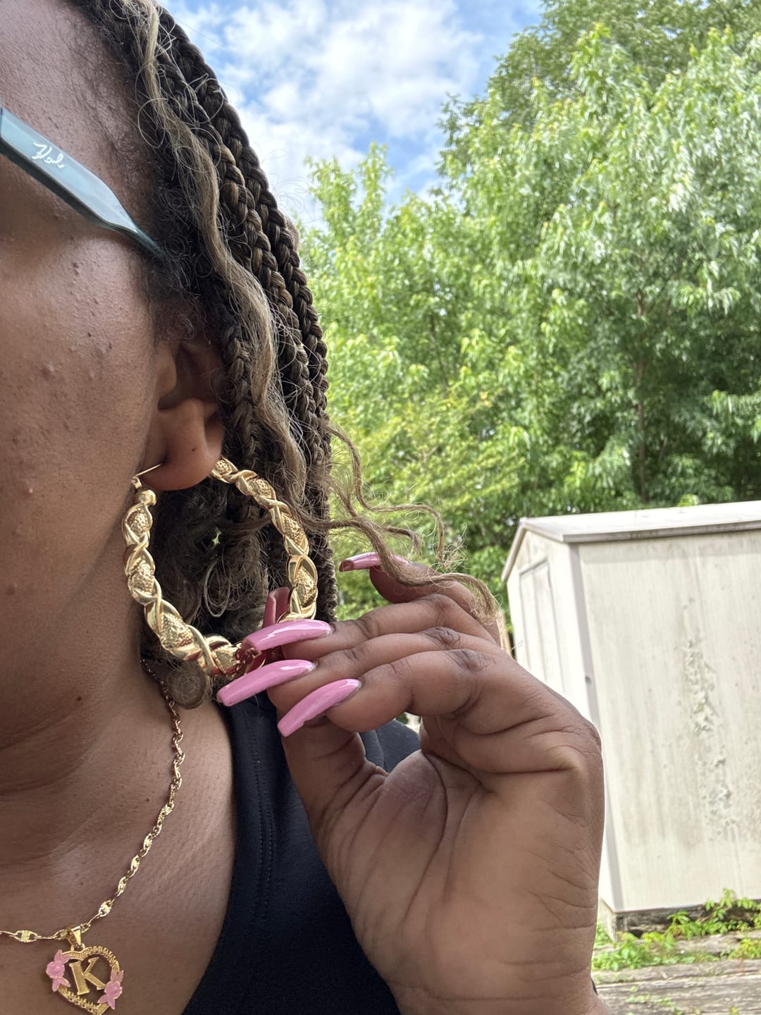 Customer photo review of XOXO Hoop Earrings