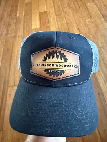 Customer photo review of Premium Custom Leather Patch Hats (Wholesale)
