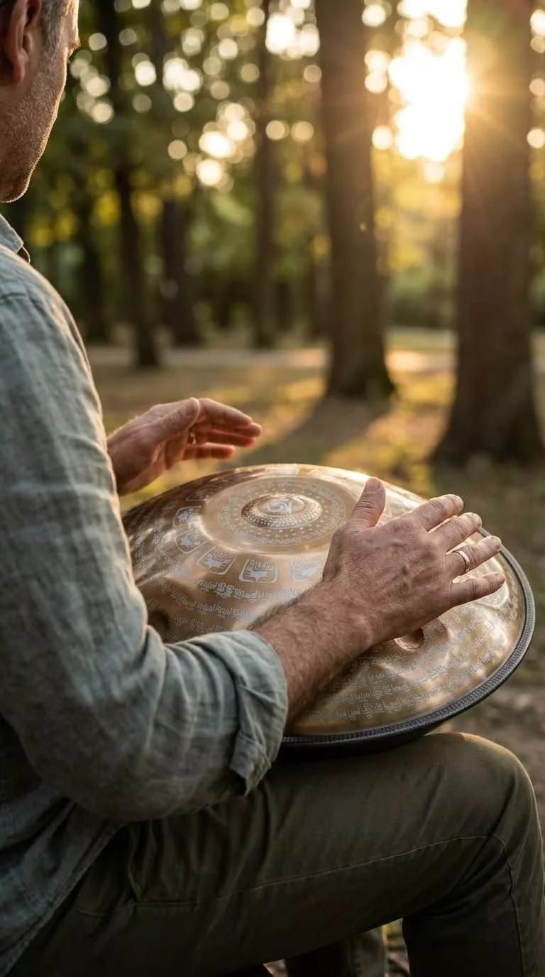 Customer photo review of Cosmos Handpan - Tantra Tibetan Series 9/10/12 Notes Tambourine - Gift Set