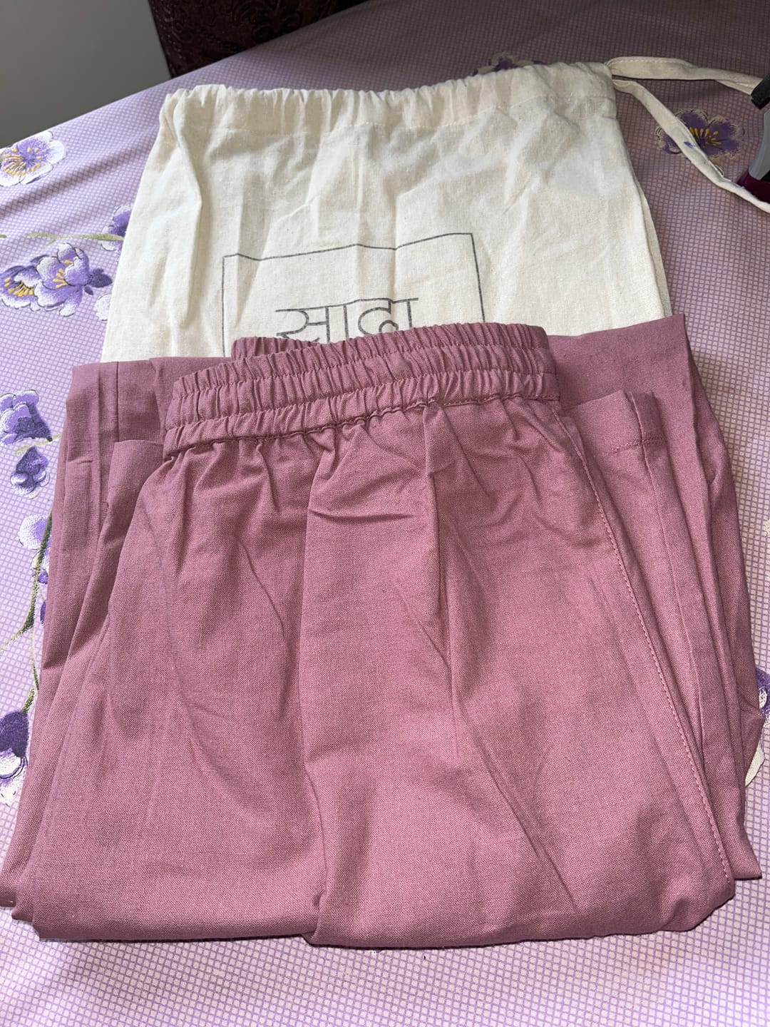 Customer photo review of Women Rose Taupe Cotton Straight Pant