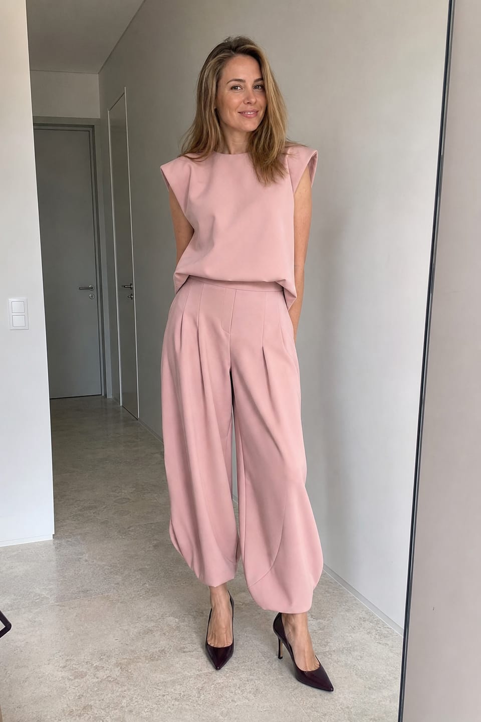 Customer photo review of Cap Sleeve Loose Solid Color Round-Neck Blouses&Shirts Tops
