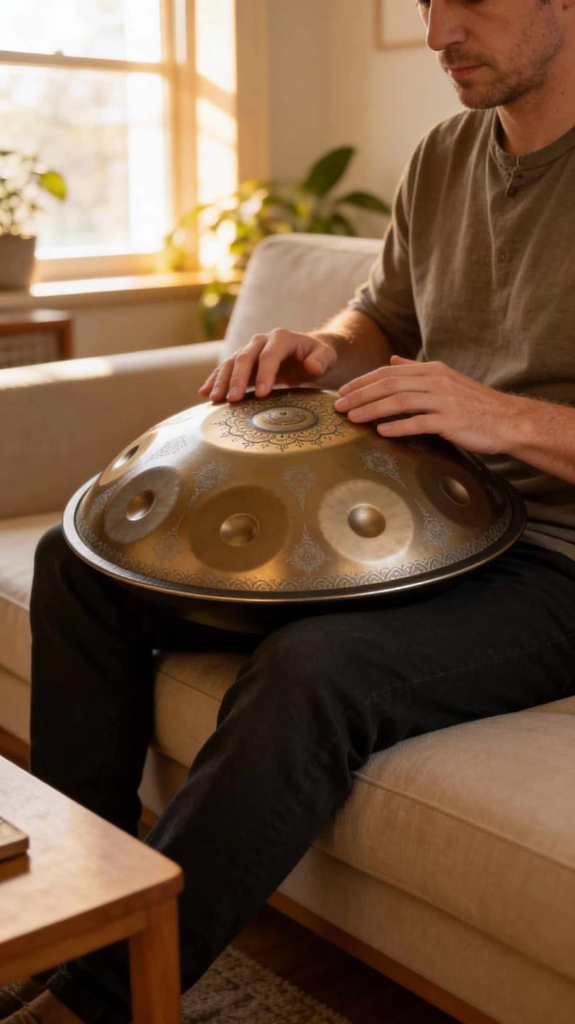 Customer photo review of Cosmos Handpan - Golden Mandarins 10 Notes in D Minor - Tambourine Gift Set