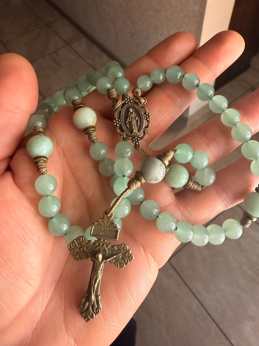 Customer photo review of Handmade Aventurine Stone Rosary