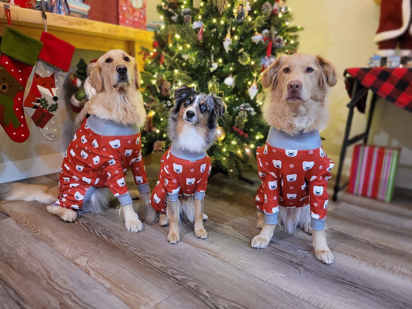 Customer photo review of Dog Pajama - Polar Bear