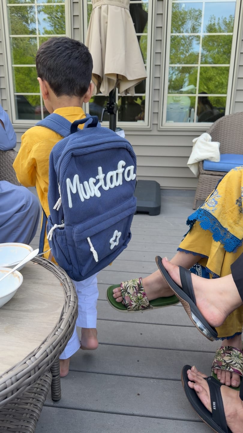 Customer photo review of K&C - Personalized Knitted Backpack