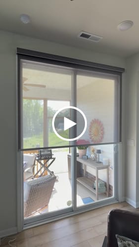 Customer video review of SmartWings Motorized Light Filtering Roller Shades 50% Blackout PVC Free Sunscreen