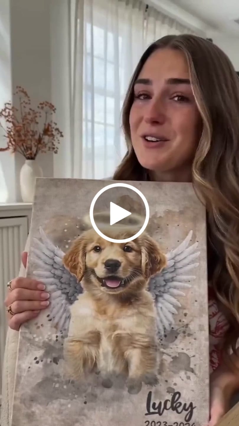Customer video review of Custom Photo Fur Angel With Halo - Personalized Customized Canvas - Memorial Gift For Pet Lovers, Dog Lovers, Cat Lovers