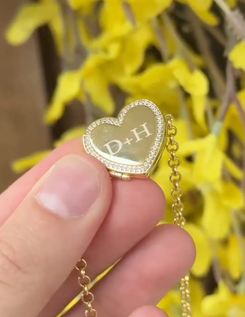 Customer photo review of Custom Photo Heart Locket Bracelet