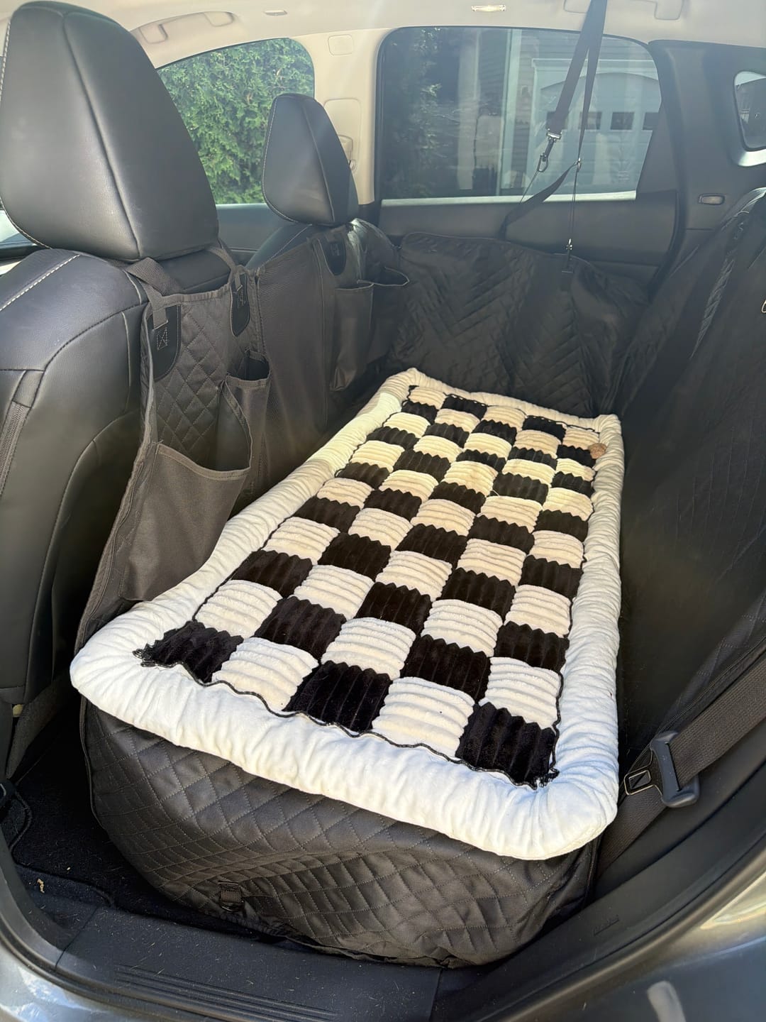 Customer photo review of Plush Backseat Dog Bed (Made For The Hard Bottom Car Seat Cover)
