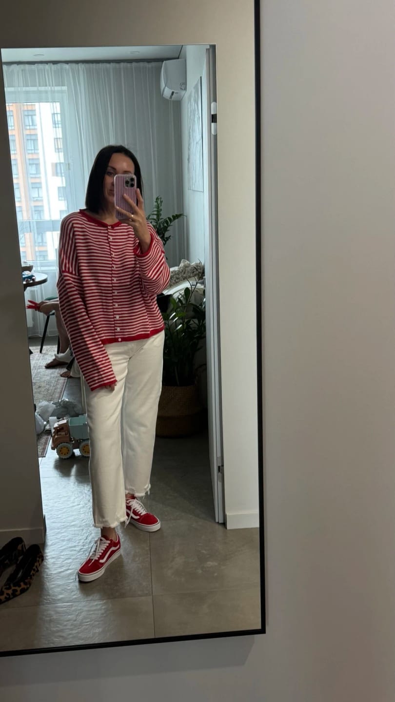 Customer photo review of Marivic Striped Cardigan