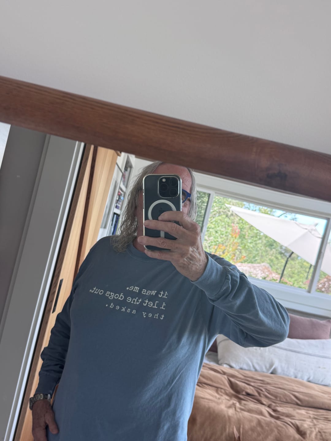 Customer photo review of I let the dogs out Long Sleeve Tee