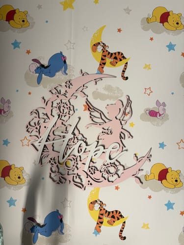 Customer photo review of Fairy On Floral Moon with raised name
