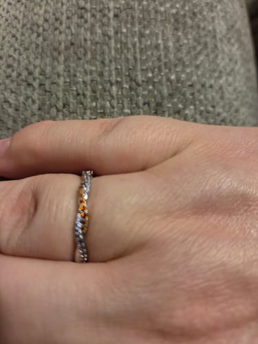 Customer photo review of Custom Wavy Promise Birthstone Ring