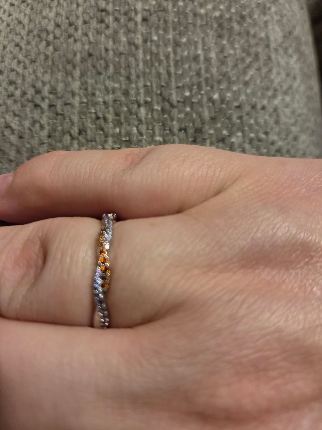 Customer photo review of Custom Wavy Promise Birthstone Ring