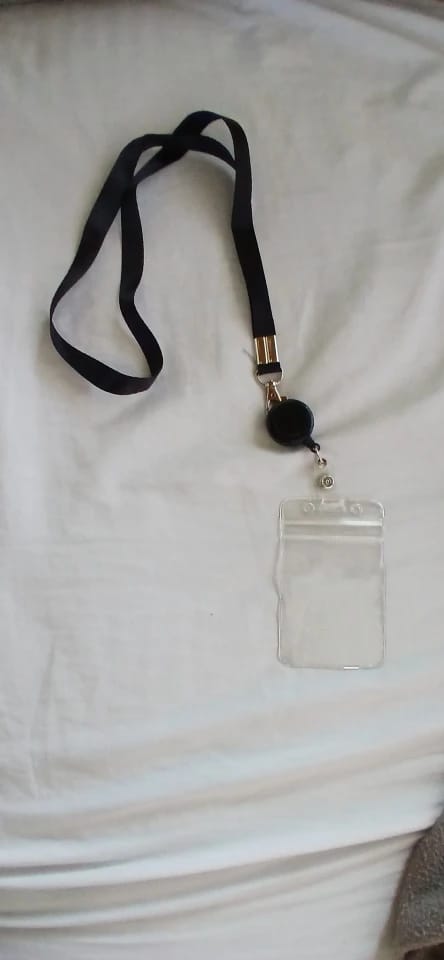 Customer photo review of Bview Art PVC ID Card Holder with Black Retractable Lanyard Snap Hook - Adjustable Badge Reel Neck Strap