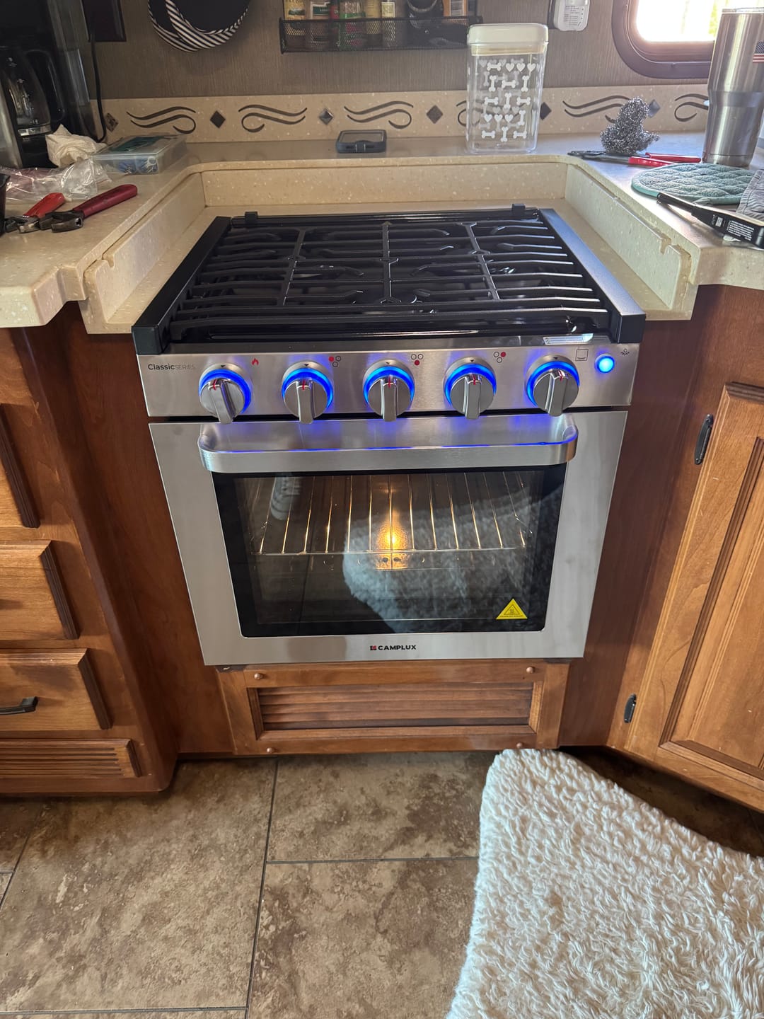 Customer photo review of Camplux RV Stove Gas Range Oven w/ 3 Burners Cooktop 21 Inches CLASSIC
