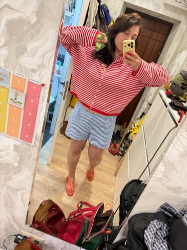 Customer photo review of Marivic Striped Cardigan