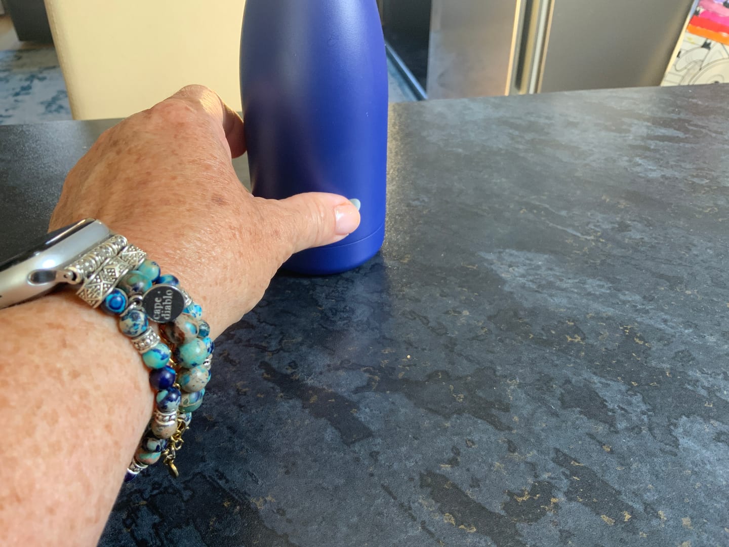 Customer photo review of Imperial Jasper Stretch Apple Watch Strap