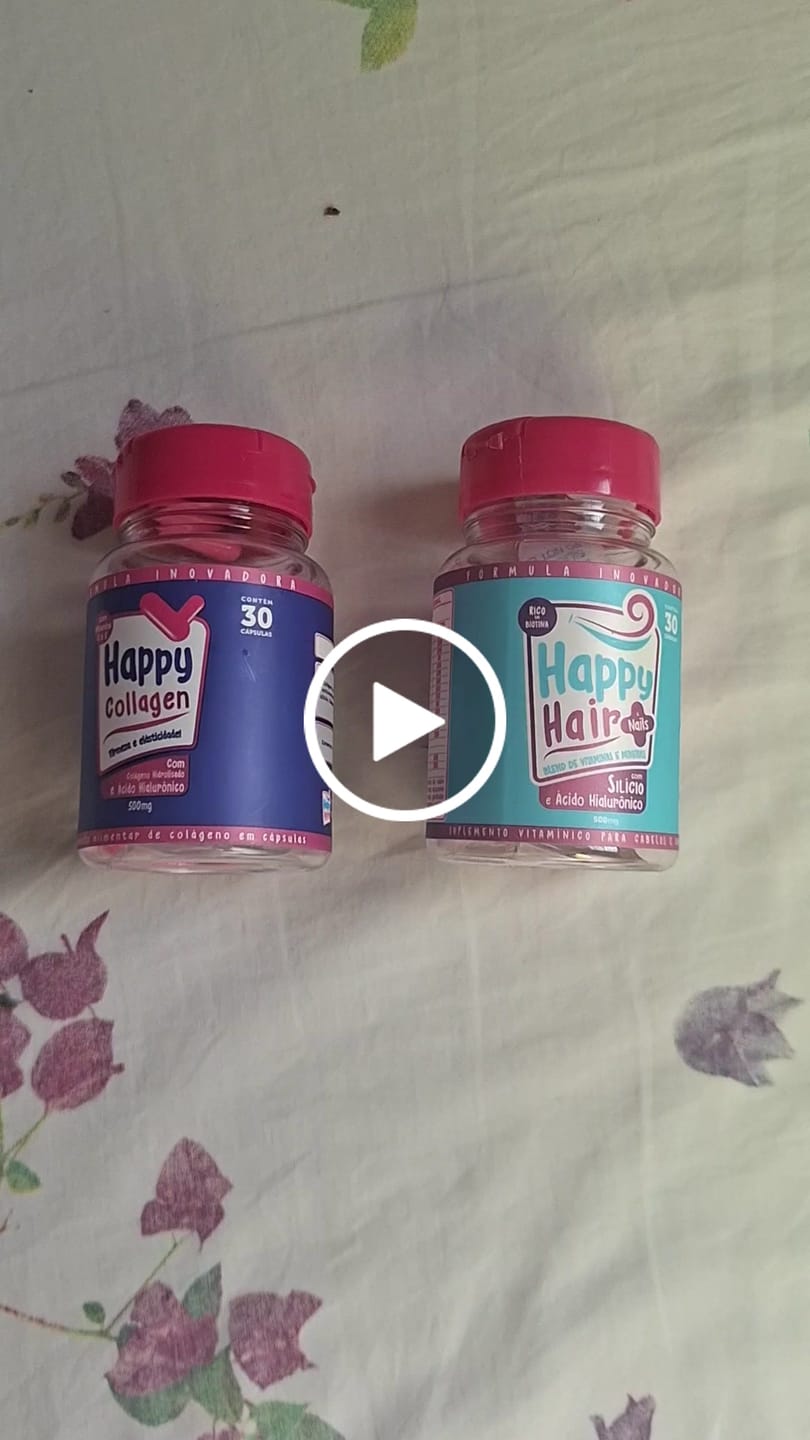 Customer video review of Happy Hair 3 Potes + 1 Colágeno Grátis