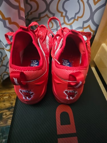 Customer photo review of Kool-Aid 'Cherry' Football Cleats - Quantum Speed by Phenom Elite