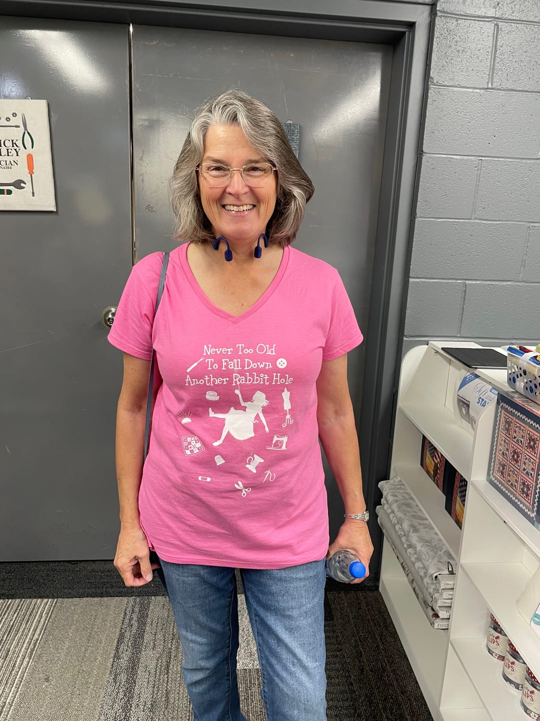 Customer photo review of Down The Rabbit Hole Lady V-neck