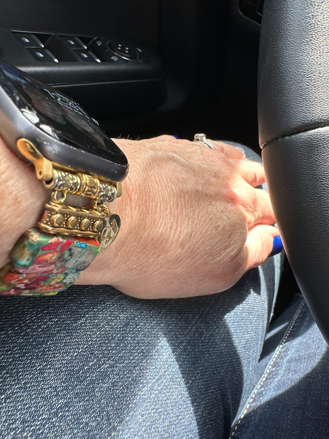 Customer photo review of Chic Flower Stretch Apple Watch Strap
