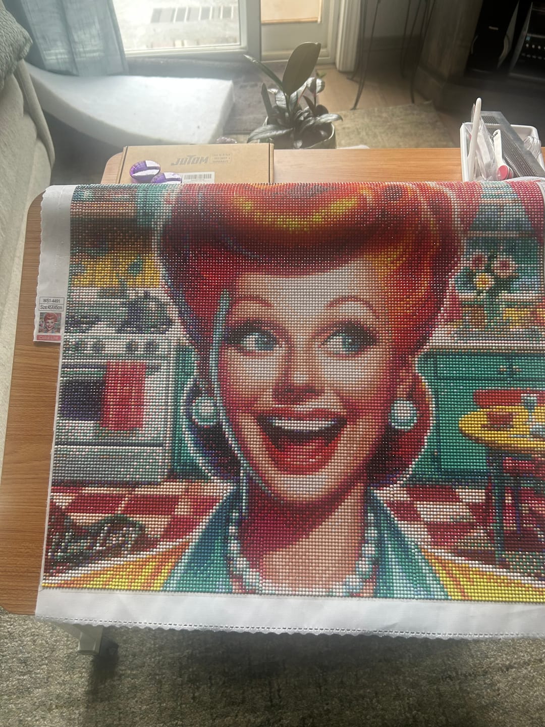 Customer photo review of "I Love Lucy" Tribute Diamond Painting Kit – Classic Comedy Queen