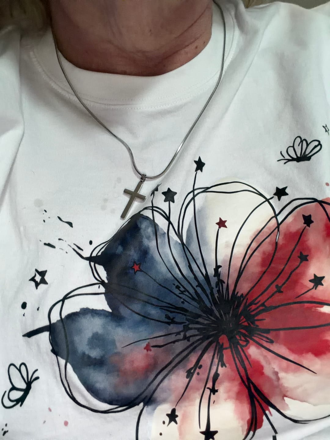 Customer photo review of Classic Cross & Square Chain