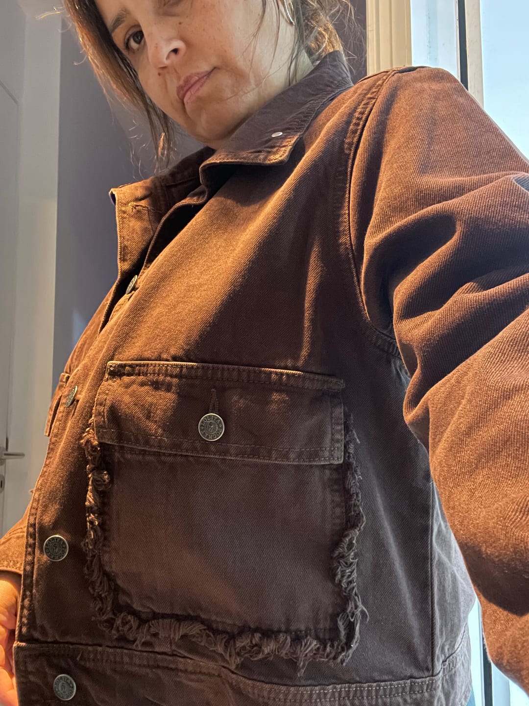 Customer photo review of CHAQUETA TESSA chocolate