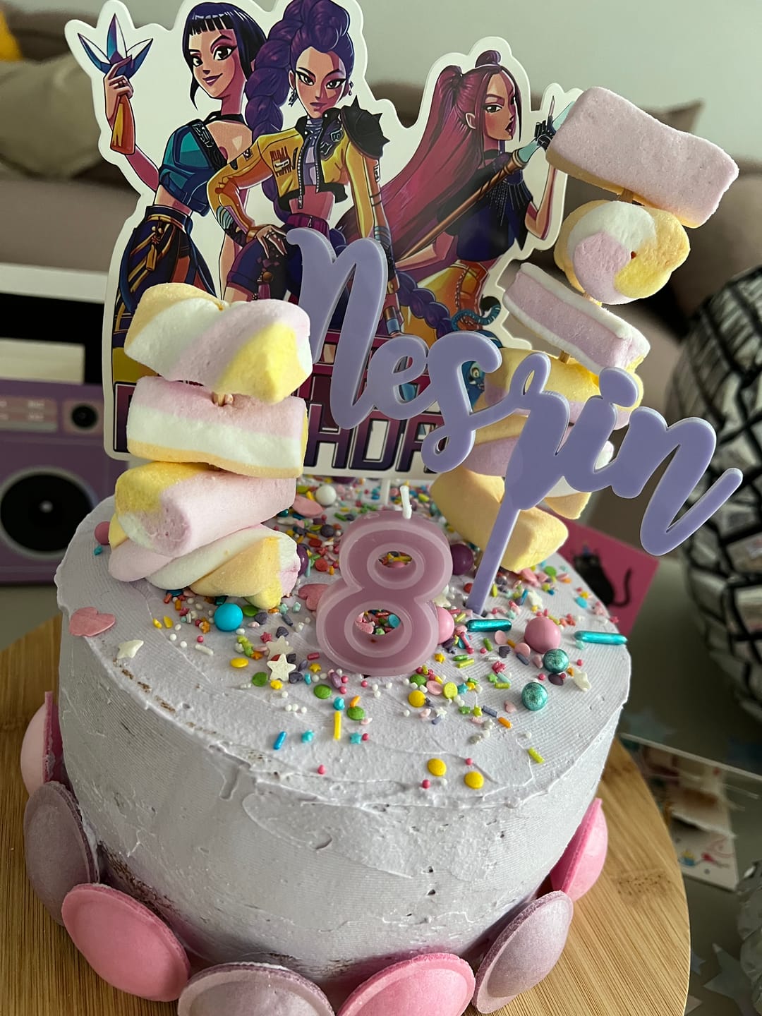 Customer photo review of Namensstecker Holz oder Acryl | Personalisierter Cake Topper / Schriftzug | Steckfigur für Geburtstagskranz