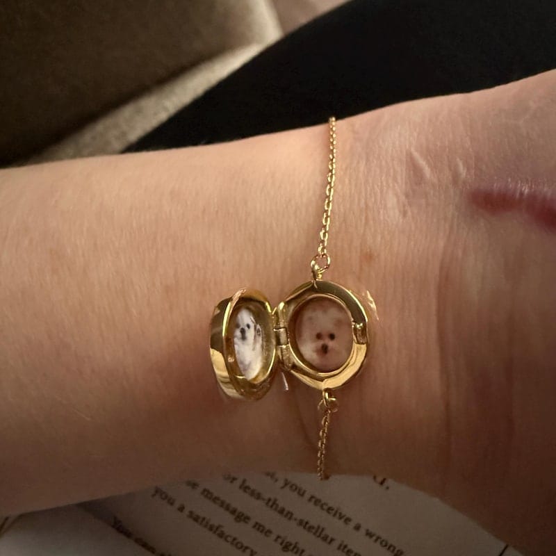 Customer photo review of Custom Photo Locket Bracelet