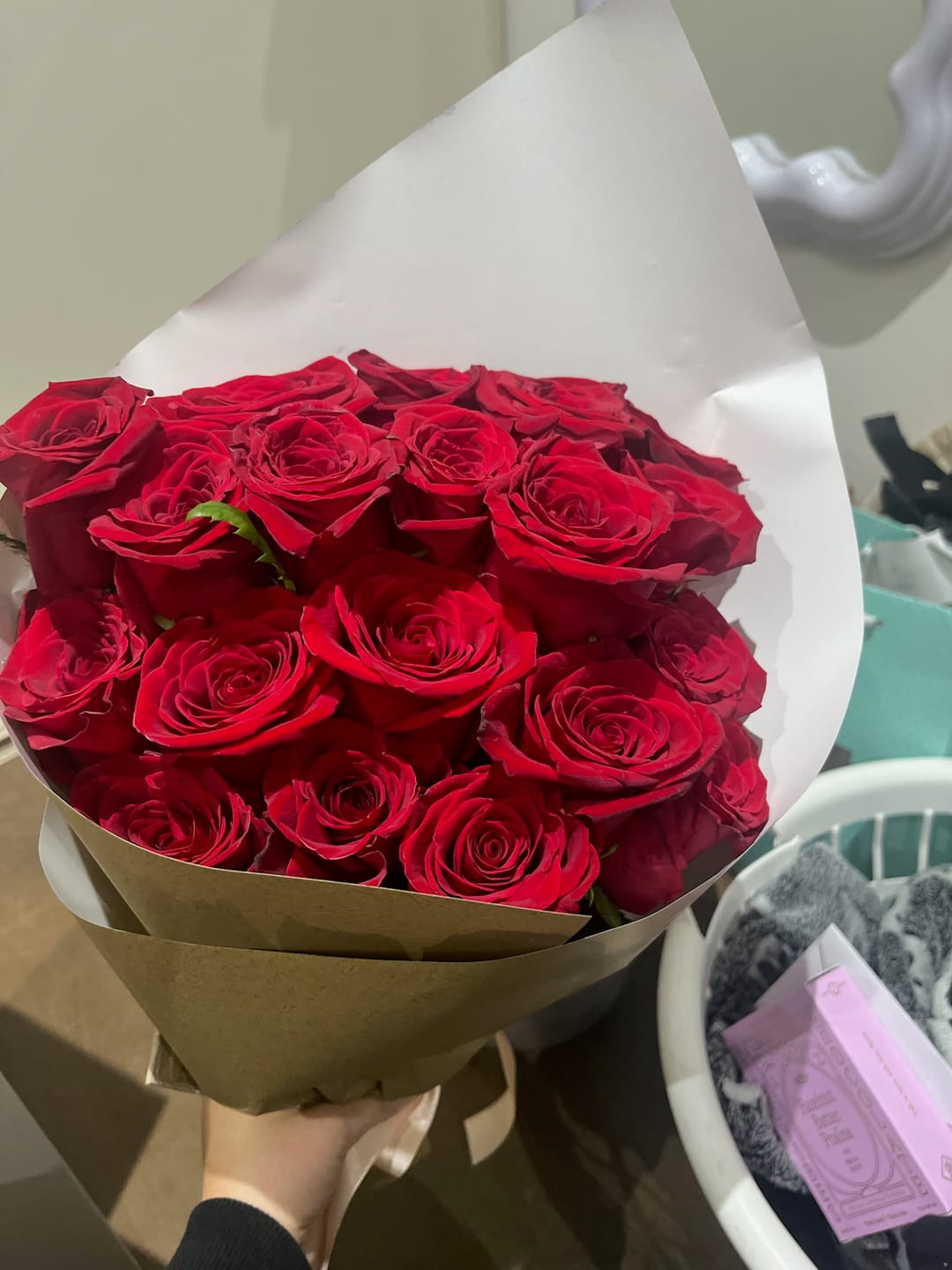 Customer photo review of The Luxe Red Bouquet - Premium Red Roses