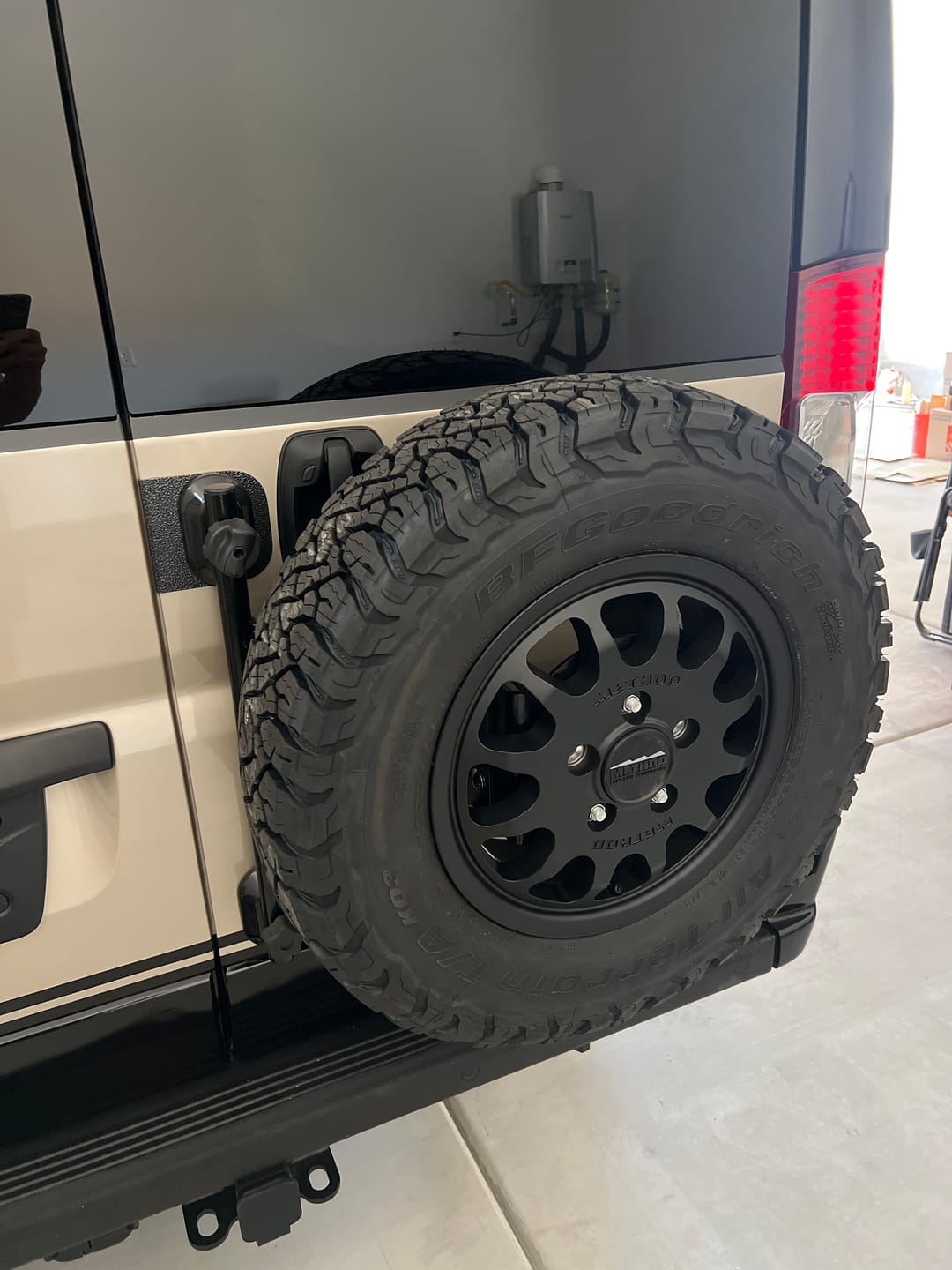 Customer photo review of B-Van Tire Carrier for Promaster