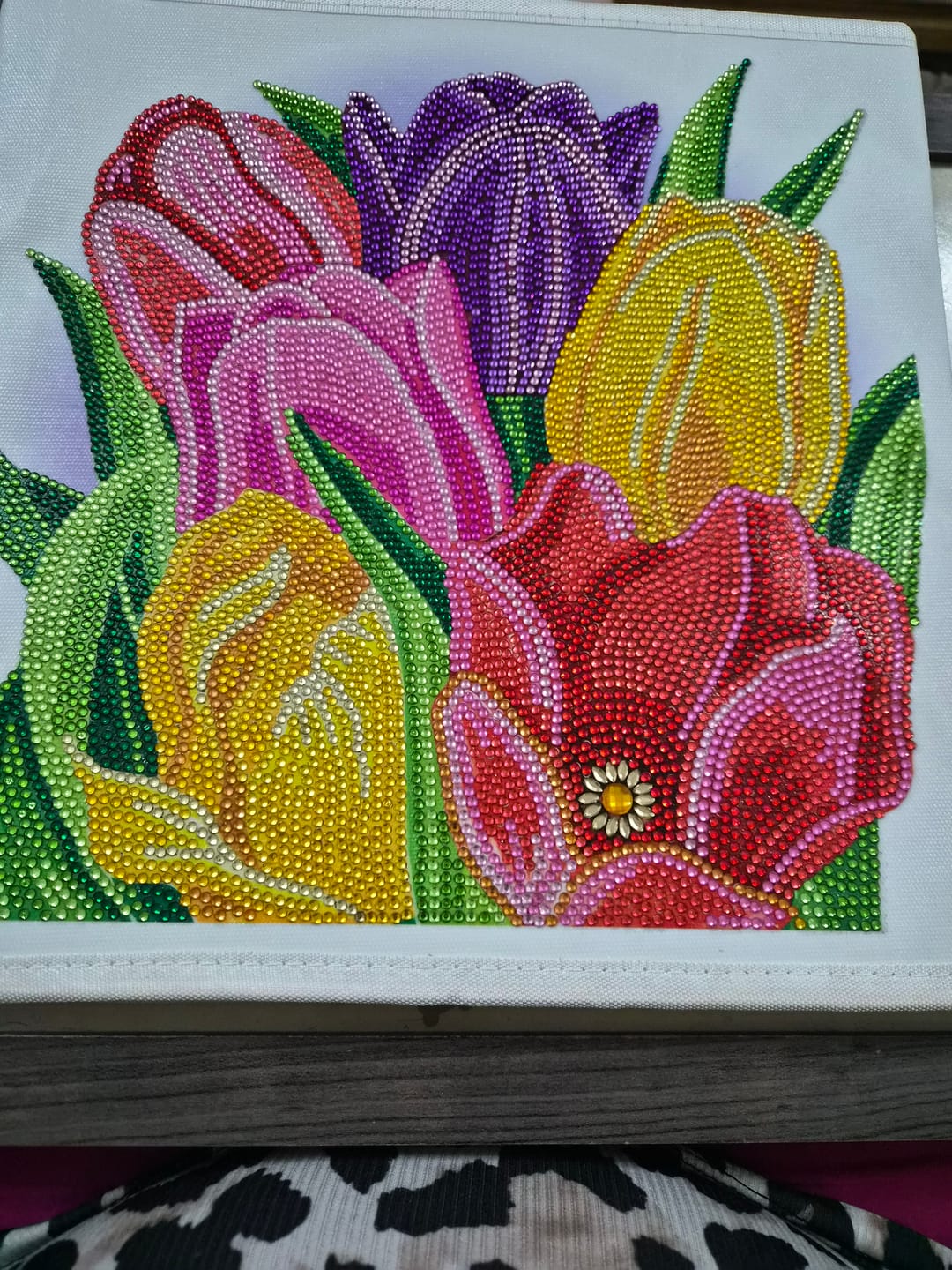 Customer photo review of "Terrific Tulips" Crystal Art Folding Storage Box 30*30cm