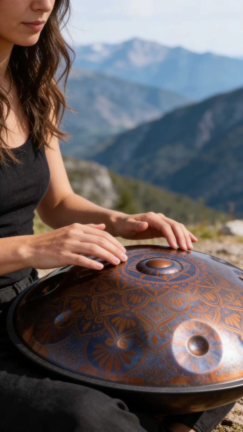 Customer photo review of Cosmos Handpan - Gerbera, 9/10/12 Notes in D Minor - Tambourine Gift Set
