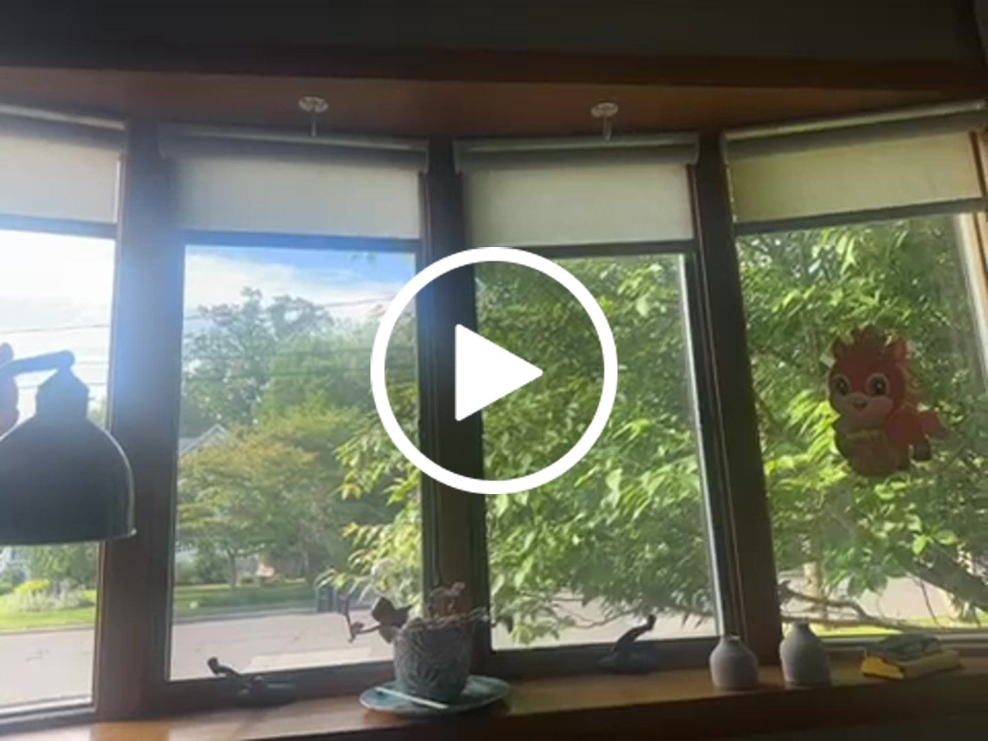 Customer video review of SmartWings Motorized Light Filtering Roller Shades 70% Blackout Linen