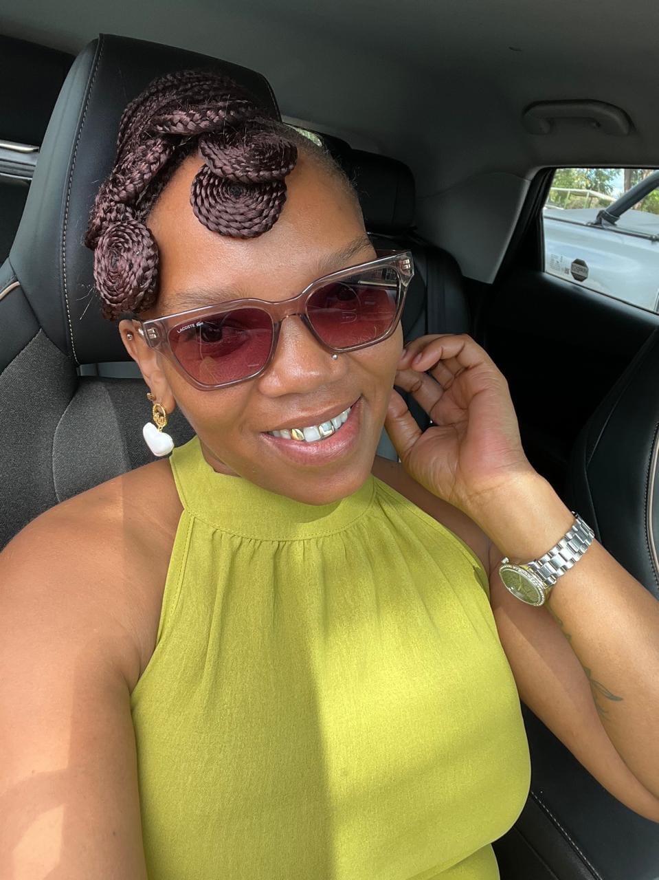 Customer photo review of White Era Adore Gold Earrings