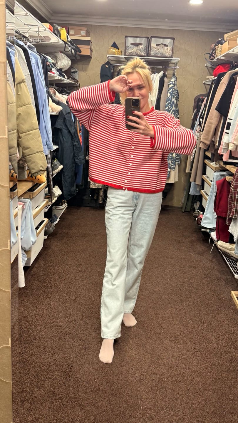 Customer photo review of Marivic Striped Cardigan