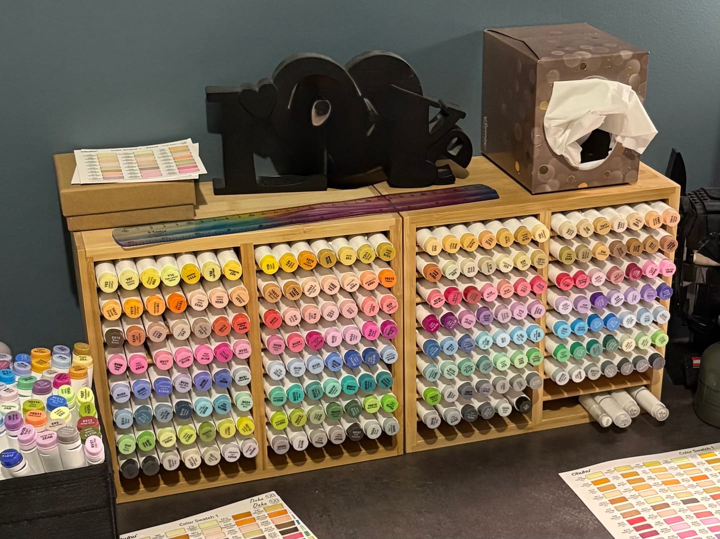 Customer photo review of Ohuhu Bamboo Marker Organizer (Europe Only)